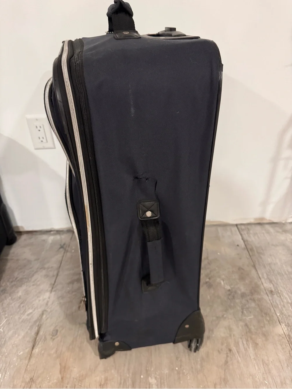 Black Upright Rolling Suitcase - Expandable Checked Bag Luggage